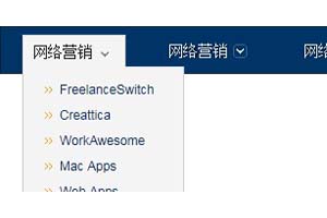 纯css打造蓝色鼠标经过二级导航菜单代码