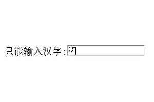 判断文本框只能输入中文汉字的代码