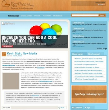 淡蓝wordpress博客模板