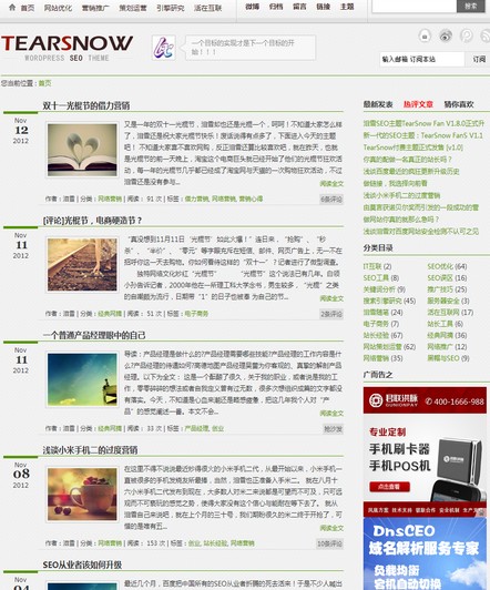 WordPress SEO主题TearSnow Fan