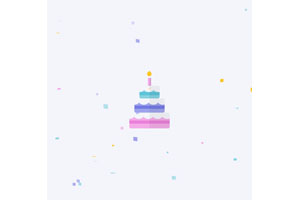 纸屑飘落生日蛋糕CSS3特效