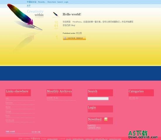 Wordpress Rainbow Feather主题下载