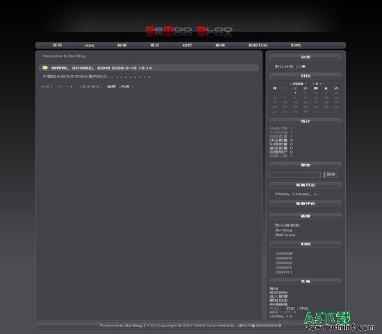 Bo-Blog BlackGlass模板下载