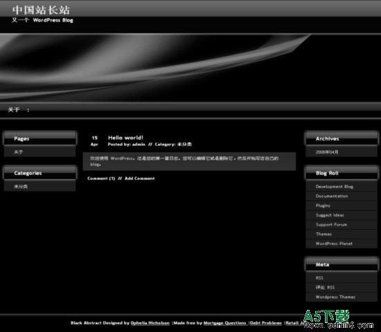 Wordpress Black Abstract模板
