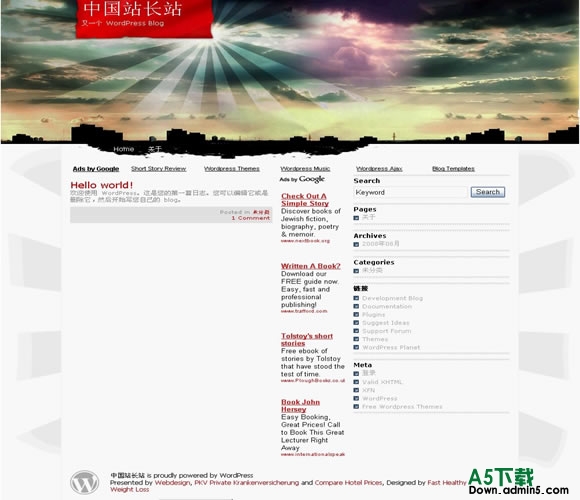 Wordpress Sunset City模板