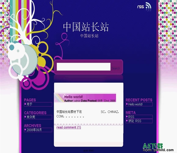 Wordpress Purple Vector模板