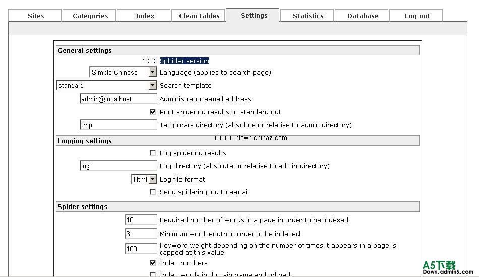 Sphider-plus (带蜘蛛搜索引擎程序) v2.0