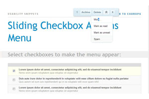 jQuery滑动复选框操作菜单
