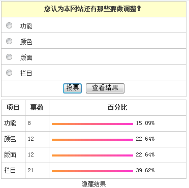 夏日PHP+mysql投票系统