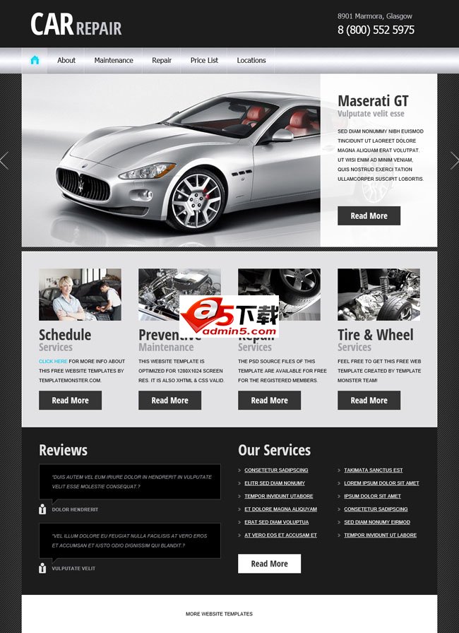汽车修理公司网站模板