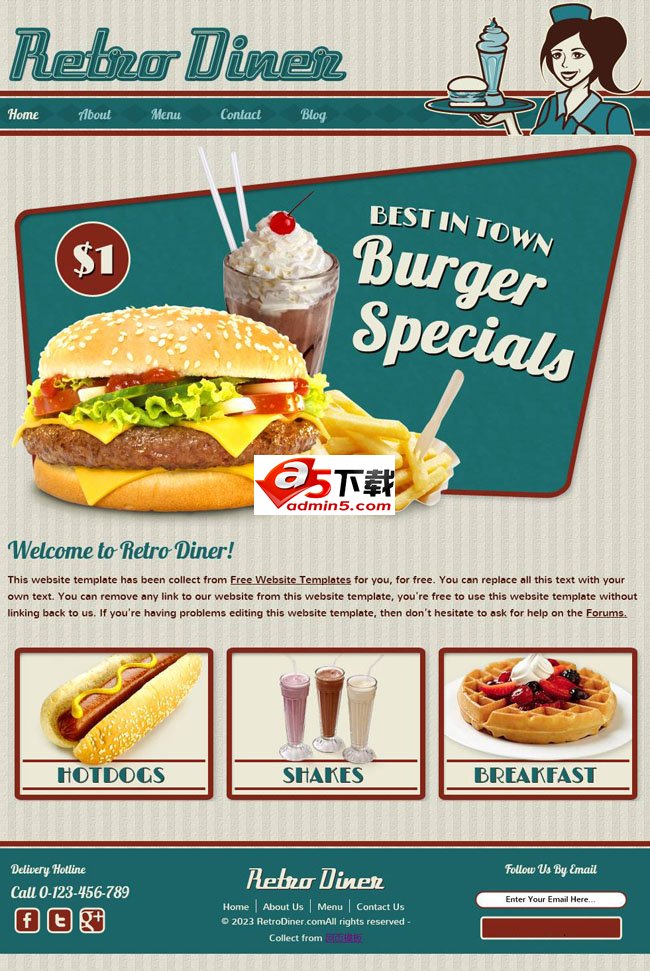 西式快餐店网站模板