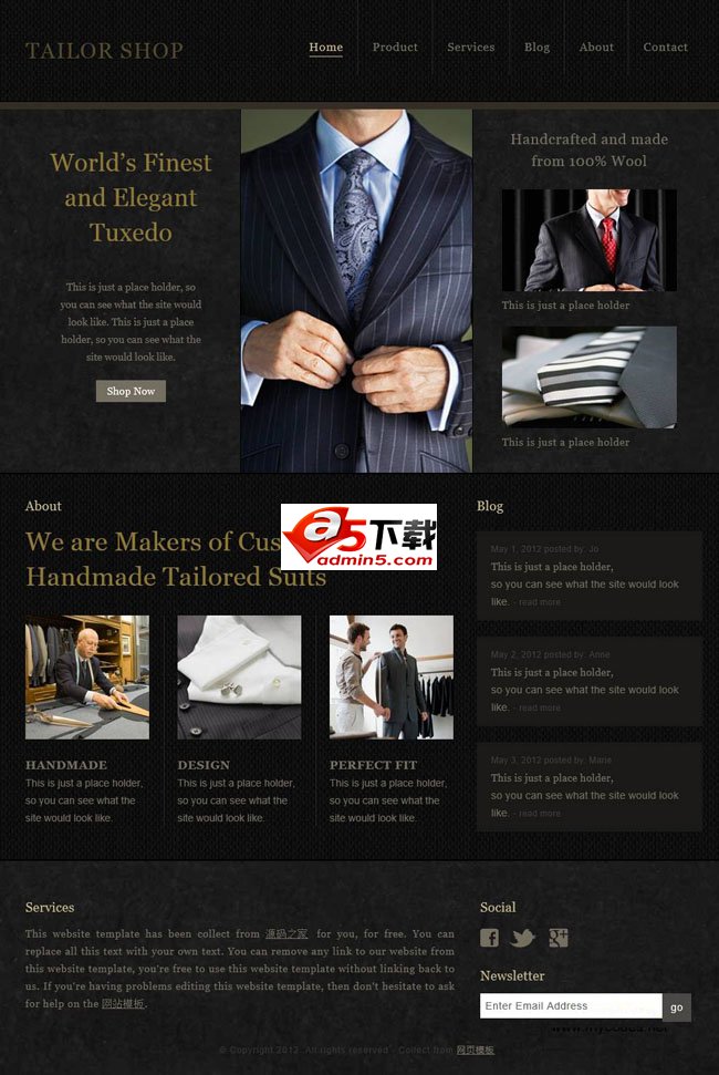 裁缝店网站模板