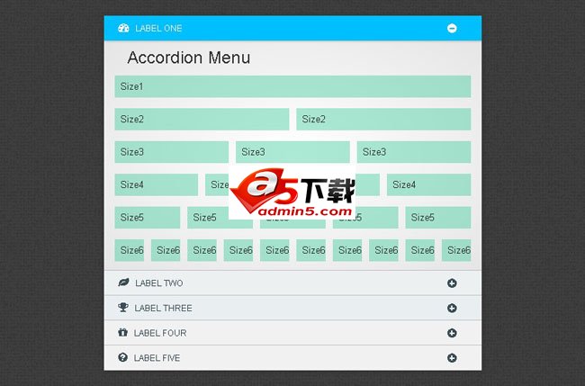 jquery+css3嵌套式手风琴特效