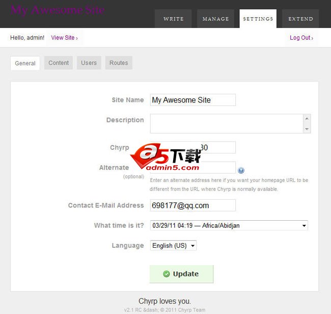 Chyrp 超轻量级开源博客引擎