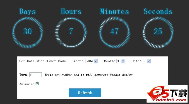 圆环发光jQuery倒计时插件