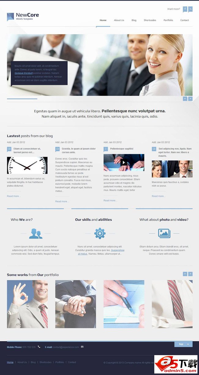 简洁线条企业官网html5模板