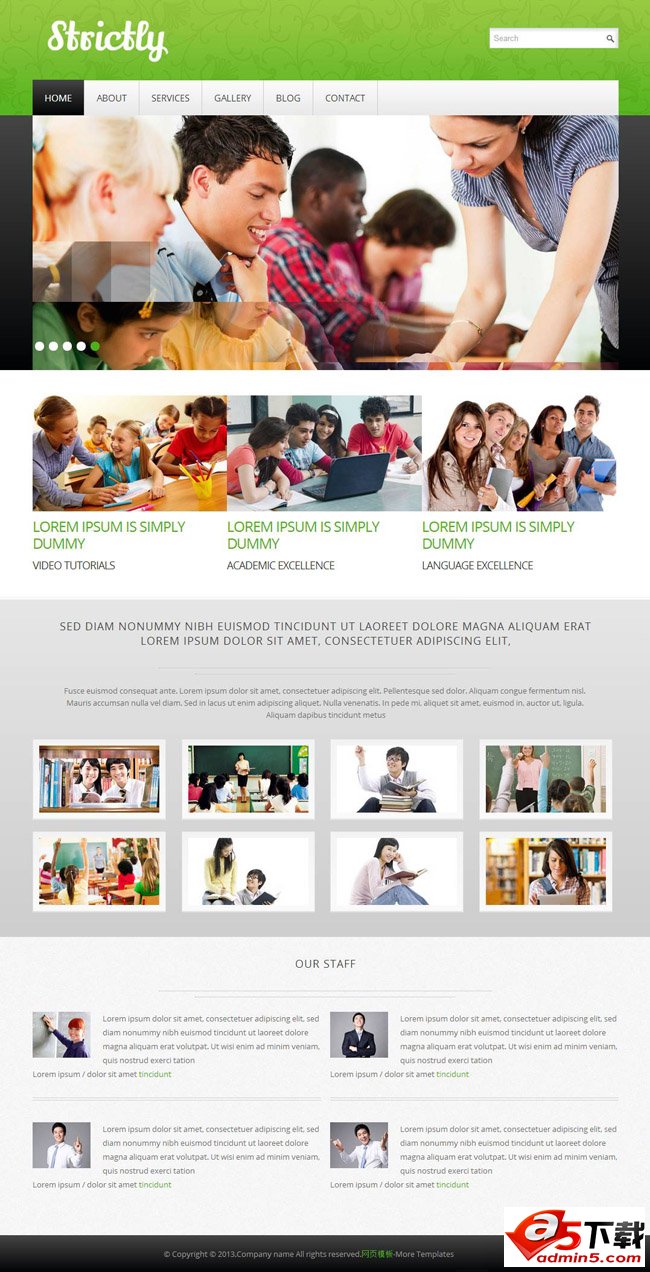 简洁大气学校教育网站模板