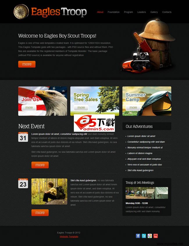 个人徒步旅行html5模板