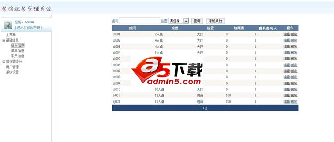 餐馆就餐管理系统 