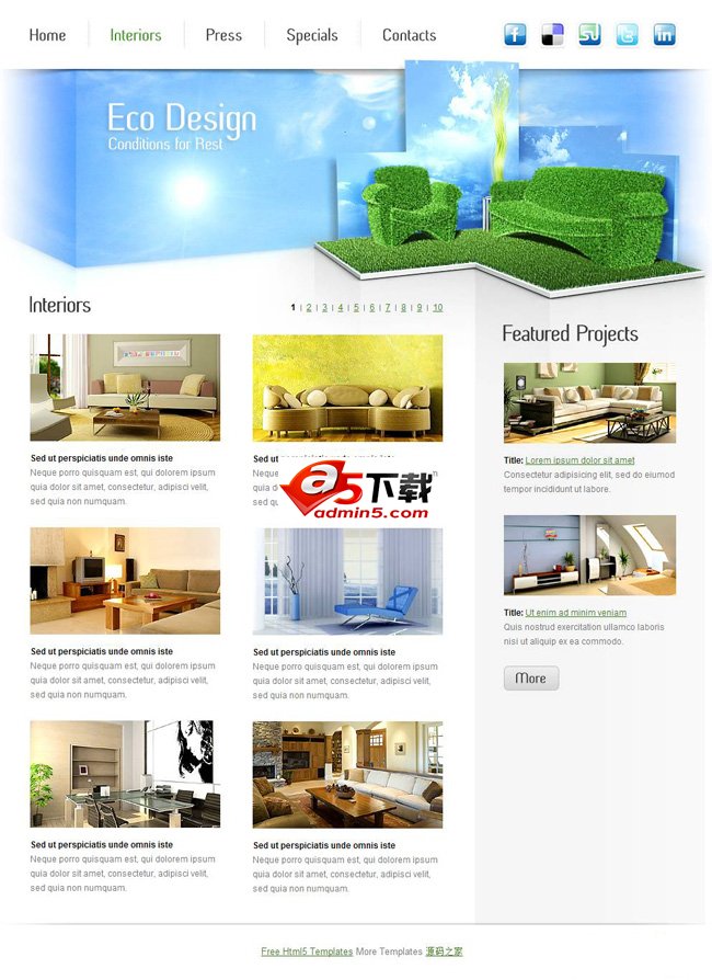 绿色家居体验馆商务模板