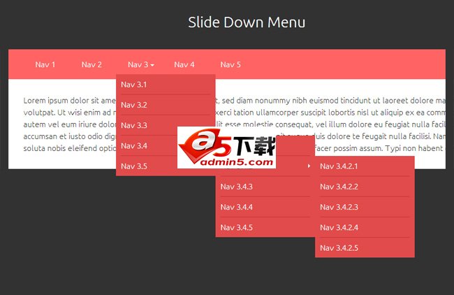 网站三级下拉菜单