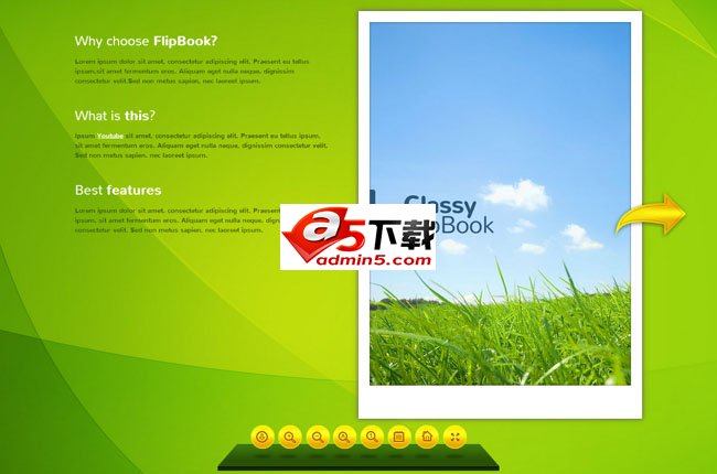 jQuery多功能书本翻页特效