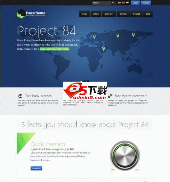 商务精致企业官网模板源代码蓝色版