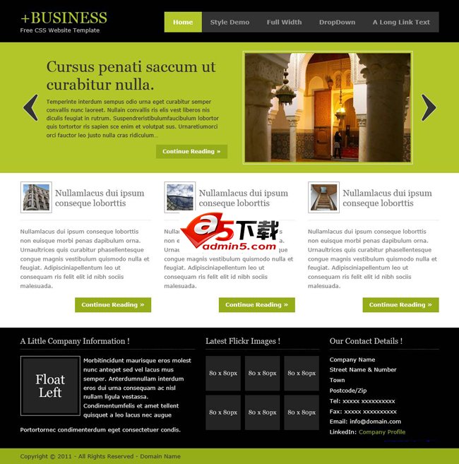 绿色大图幻灯产品展示模板