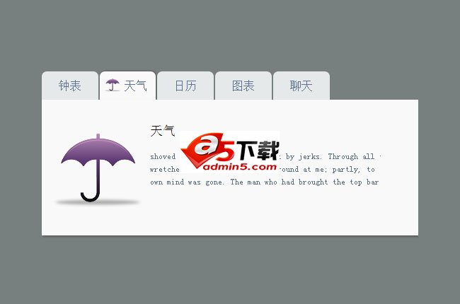 css3动态图标选项卡菜单
