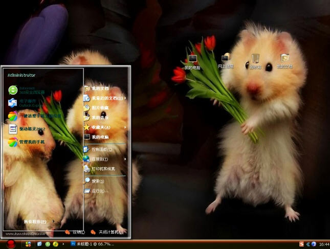 求爱仓鼠电脑主题 xp版