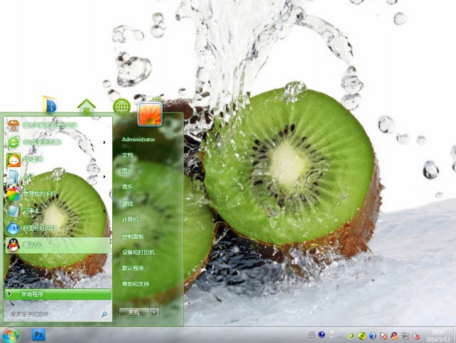 水嫩猕猴桃电脑主题 win7版
