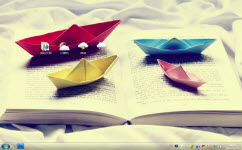 彩色小纸船电脑主题 win7版