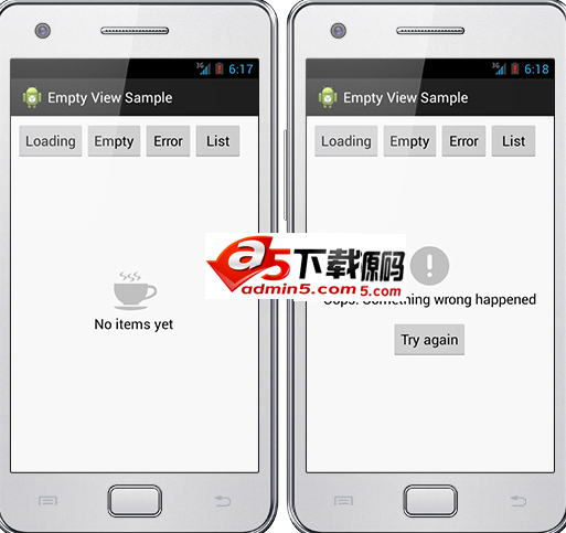 实现空布局的各种类型的效果