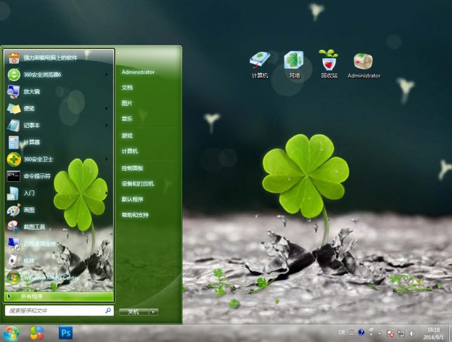 幸福四叶草电脑主题