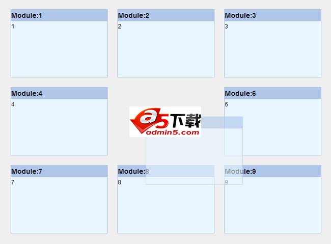jquery拖动排列布局代码