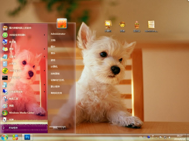 调皮狗狗电脑主题