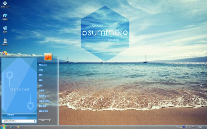 夏天海边美景电脑主题 