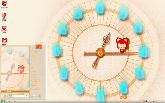 阿狸的梦想时钟win7主题