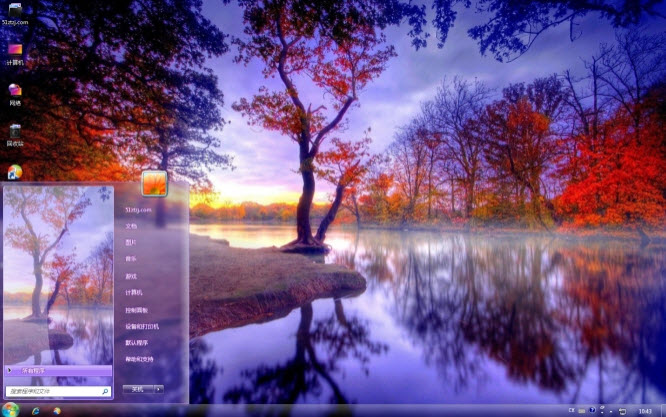 唯美秋天景色电脑主题 win7版