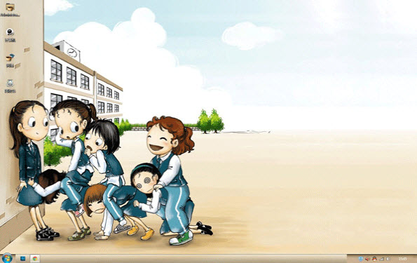 校园卡通画电脑主题