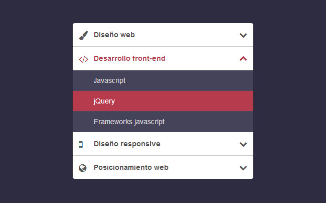CSS3垂直手风琴折叠菜单