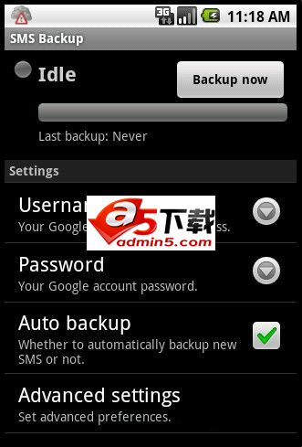 GMail备份手机短信