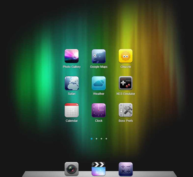 苹果iPhone手机桌面滑动效果