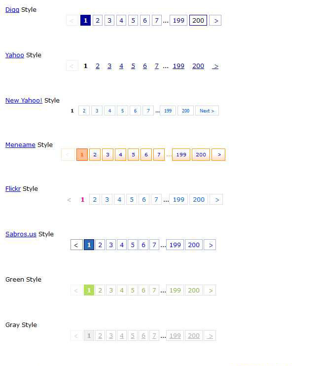 多款CSS分页样式效果代码