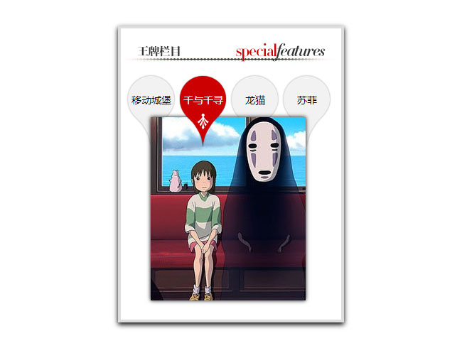 jQuery水滴选项卡切换栏目代码