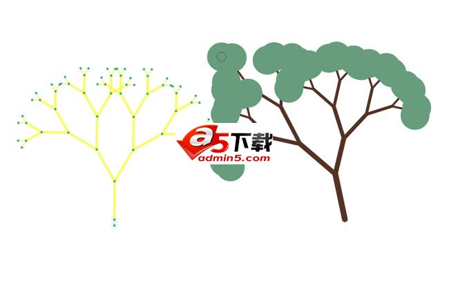 canvas弹性拖动大树摇摆特效