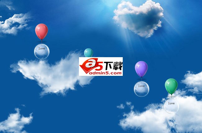 css3空中飘浮的气球动画特效