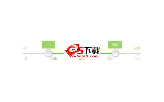 jQuery可选择详细的价钱区间值代码