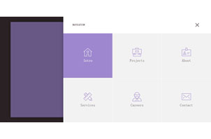jQuery 3D响应式菜单导航特效