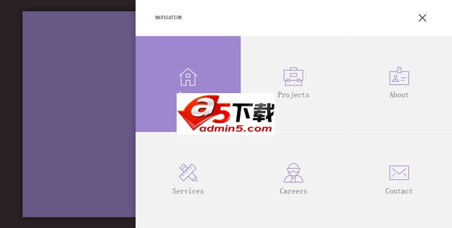 jQuery 3D响应式菜单导航特效